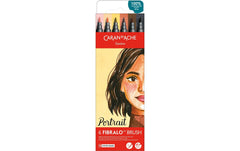 Caran d'Ache | Filzstift Fibralo Brush Porträ | Kartonschachtel mit 6 Farben