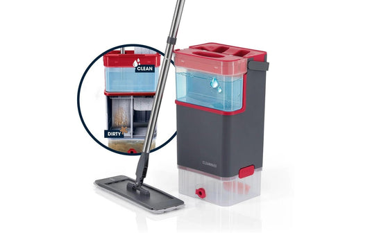 CLEANmaxx | Komfort-Mopp 7l grau | 2-Kammer System, Abnehmbar