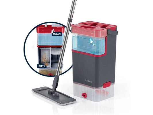CLEANmaxx | Komfort-Mopp 7l grau | 2-Kammer System, Abnehmbar