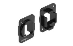 Delock | Keystone Halterung 1 Port für D-Typ | Metall, schwarz