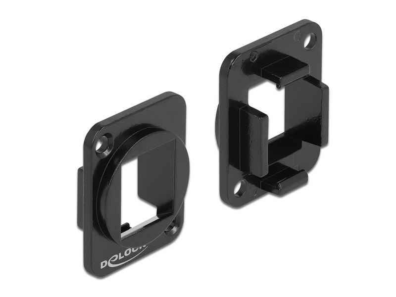Delock | Keystone Halterung 1 Port für D-Typ | Metall, schwarz