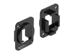 Delock | Keystone Halterung 1 Port für D-Typ | Metall, schwarz