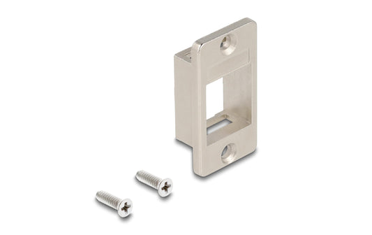 Delock | Keystone Halterung 1 Port | Zink Metall, silber, konische verschr.