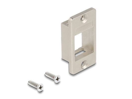 Delock | Keystone Halterung 1 Port | Zink Metall, silber, konische verschr.