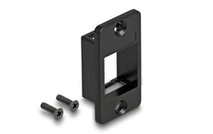 Delock | Keystone Halterung 1 Port | Zink Metall, schwarz, konische verschr.