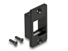 Delock | Keystone Halterung 1 Port | Zink Metall, schwarz, konische verschr.