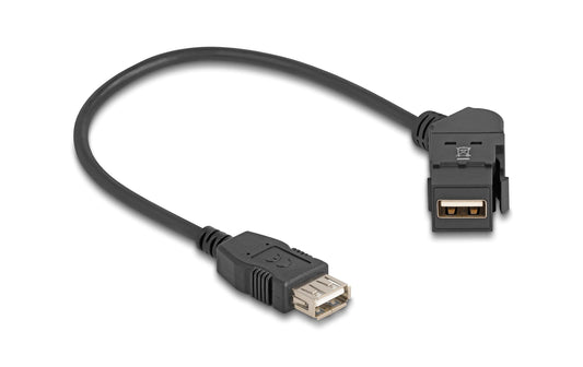 Delock | Keystone Modul USB 2.0 Bu zu Bu | USB 2.0, Bu 45° gewinkelt , 30 cm Kabel