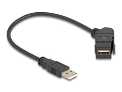 Delock | Keystone Modul USB 2.0 St zu Bu | USB 2.0, Bu 45° gewinkelt , 30 cm Kabel