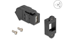 Delock | Keystone Modul USB 2.0 Bu zu Bu | USB 2.0, Bu 45° gewinkelt , ohne Kabel