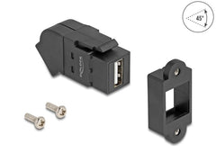 Delock | Keystone Modul USB 2.0 Bu zu Bu | USB 2.0, Bu 45° gewinkelt , ohne Kabel