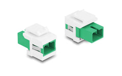 Delock | Keystone Modul LWL SC zu SC Bu/Bu | SC Simplex. grün / weiss