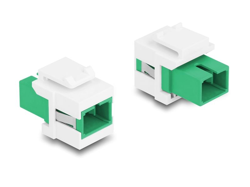 Delock | Keystone Modul LWL SC zu SC Bu/Bu | SC Simplex. grün / weiss