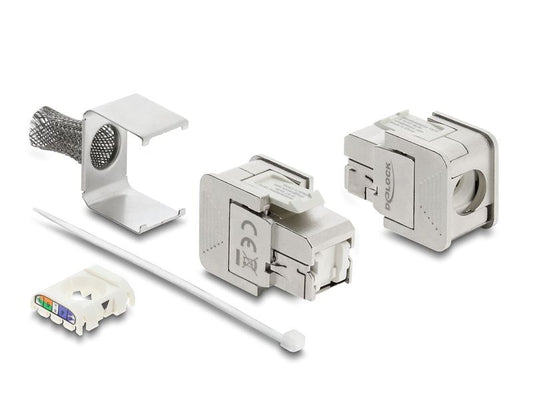 Delock | Keystone Modul RJ45 Cat.6A Bu zu LSA | Cat.6A, AWG22, STP, LSA, Metall, EMV schirm