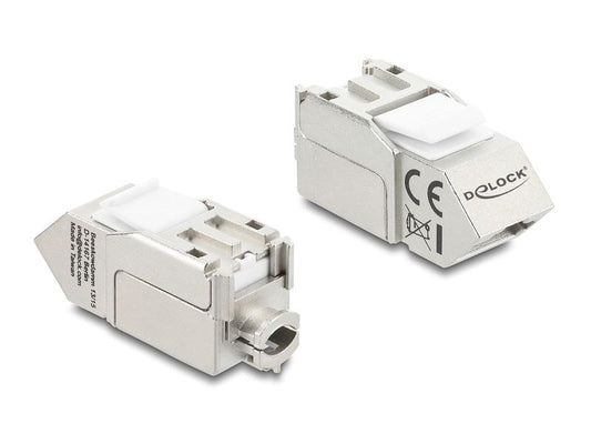 Delock | Keystone Modul RJ45 Cat.6A Bu zu LSA | Cat.6A, AWG22, STP, LSA, Zink, 45° gewinklt