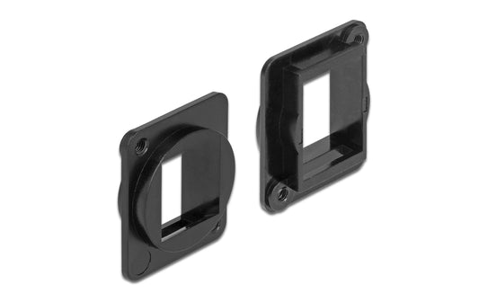 Delock | Keystone Halterung 1 Port für D-Typ | Kunsfstoff, schwarz