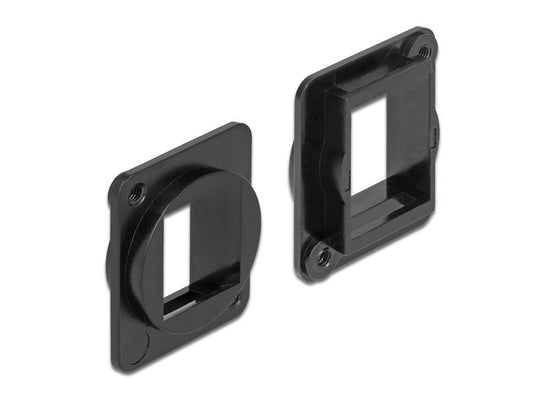 Delock | Keystone Halterung 1 Port für D-Typ | Kunsfstoff, schwarz