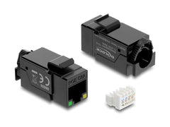 Delock | Keystone Modul RJ45 Cat.6A Bu zu LSA | Cat.6A, AWG23, UTP, LSA, Zink, PoE LED