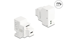 Delock | Keystone Modul USB-C Ladebu 3A PD20W | In 100 - 240 V, Out 3,0 A / 20,0 W, weiss