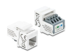Delock | Keystone Modul RJ11 Bu zu 4 Pin | Cat.3, weiss, Terminalblock