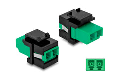 Delock | Keystone Modul LWL LC zu LC Bu/Bu | LC Duplex. grün / schwarz