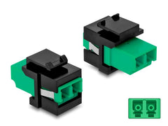 Delock | Keystone Modul LWL LC zu LC Bu/Bu | LC Duplex. grün / schwarz