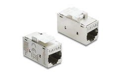Delock | Keystone Modul RJ45 Cat.6A Bu zu Bu | Cat.6A, STP, Zink, silber / weiss