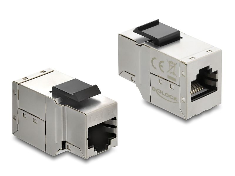 Delock | Keystone Modul RJ45 Cat.6A Bu zu Bu | Cat.6A, STP, Kunststoff Latch