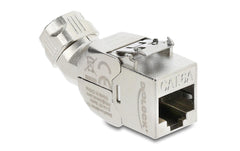 Delock | Keystone Modul RJ45 Cat.6A Bu zu LSA | Cat.6A, AWG22,STP, Zink, 45° gewinkelt