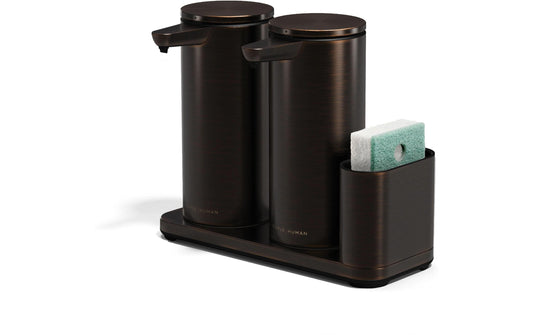 Simplehuman | Sensorspender mit Caddy,2x414 ml | Bronze, Edelstahl
