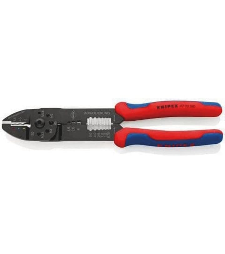 Knipex | Crimpzange schwarz 240 mm | für isolierte Kabelschuhe/Steckverbinder