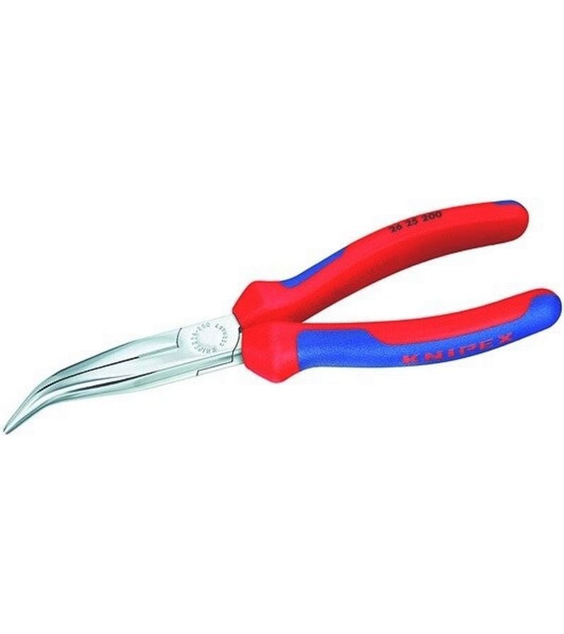Knipex | Flachrundzange mit Schneide 200 mm | verchromt mit Mehrkomponenten-Hüllen