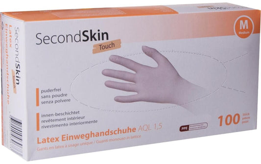 SecondSkin, Einweghandschuh Latex Touch M,