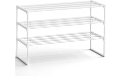 Songmics | Schuhregal aus Metall, Weiss | 92x30x54 cm, Stahl, Kunststoff