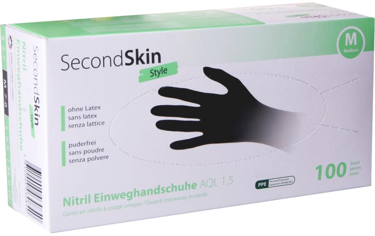SecondSkin, Einweghandschuh Nitril M, Schwa