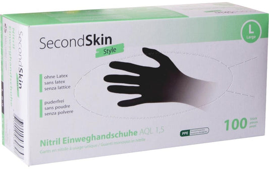 SecondSkin, Einweghandschuh Nitril L, Schwa