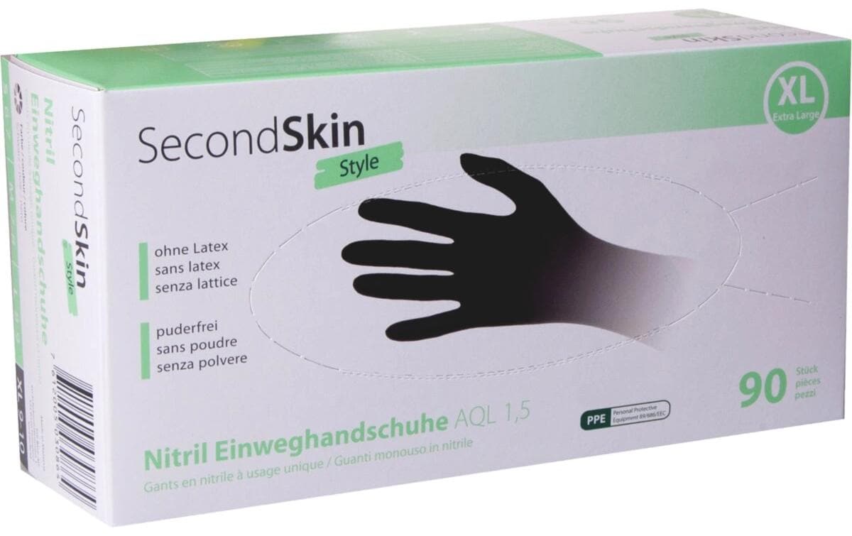 SecondSkin, Einweghandschuh Nitril XL, Schw