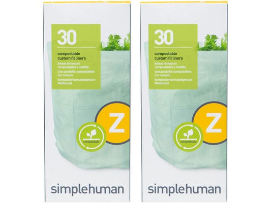 Simplehuman | Kompostbeuter 4L, 2x 30er Pack | 60 Stück gesamthaft, ohne Trageriemen