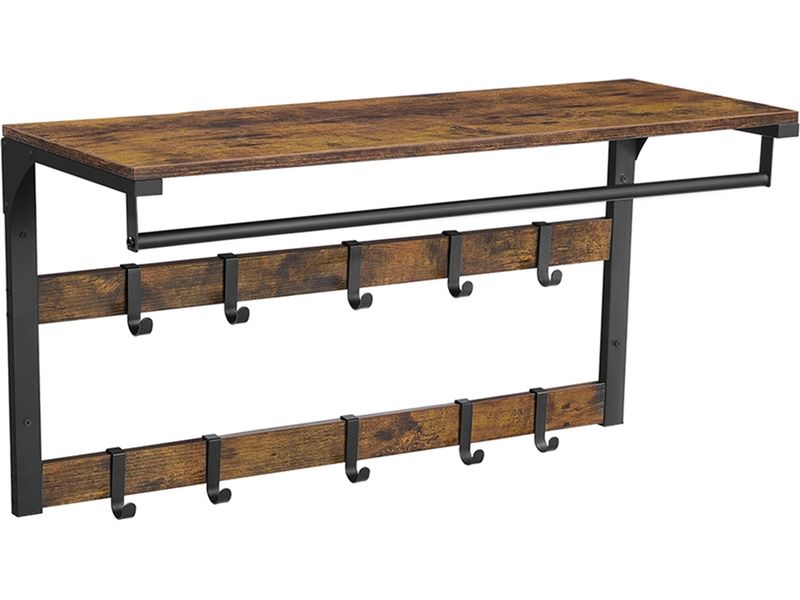 VASAGLE | Garderobe Industriestil mit Ablage | 80x30x45 cm, Stahl, Holzspanplatte