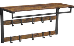 VASAGLE | Garderobe Industriestil mit Ablage | 80x30x45 cm, Stahl, Holzspanplatte