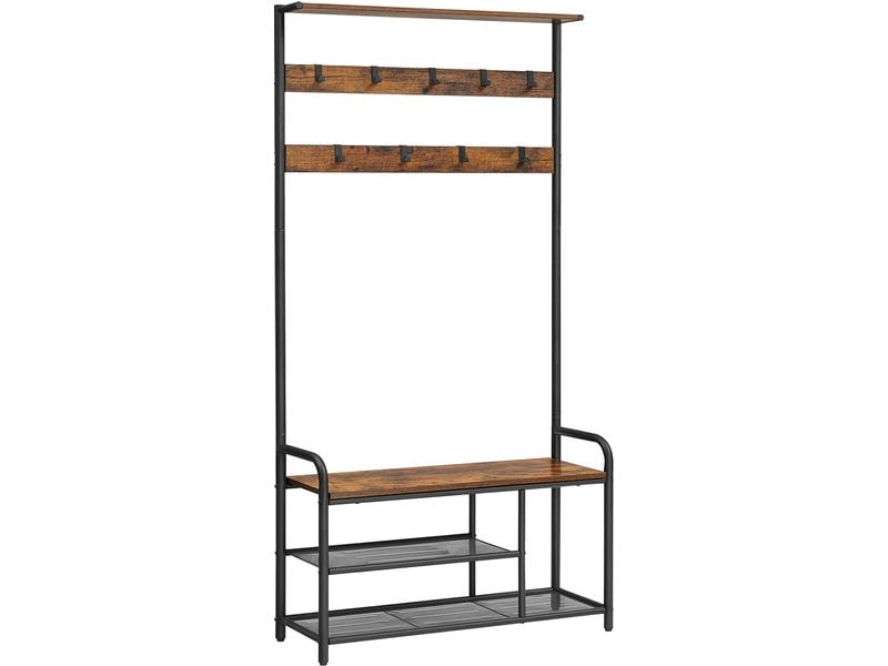 VASAGLE | Garderobe mit Schuhregal | 85x30x180.5 cm, Eisen, Spanplatte