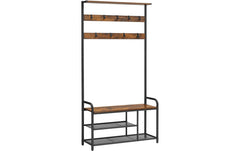 VASAGLE | Garderobe mit Schuhregal | 85x30x180.5 cm, Eisen, Spanplatte