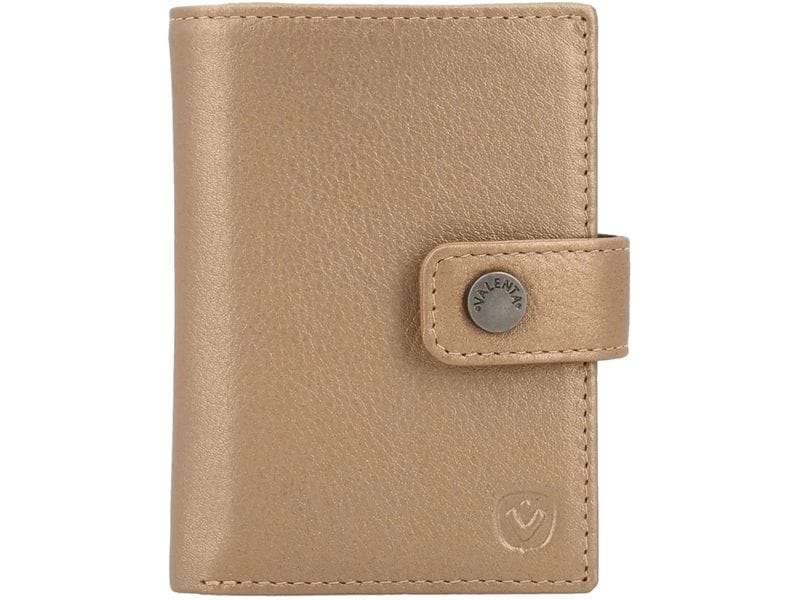 Valenta | Card Wallet Leather MagSafe | Luxe Metallic Sand