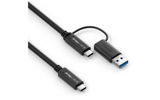 PureLink iSeries | Purelink USB-Kabel C-C, 1.0m, USB-A Aufsatz | iSerie, 3.2 Gen2.1, 5A, 10G, schwarz