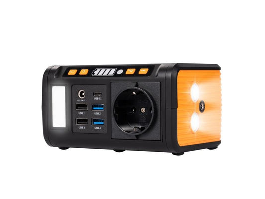 Technaxx | TX-205+ Powerstation | 74 Wh, Schwarz/Orange