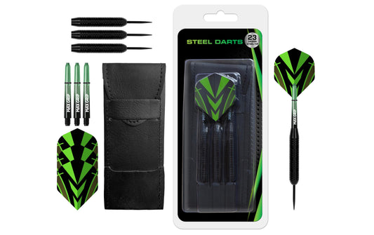 KOOR | Stahl Dart Set 23 g schwarz | inkl. Dart-Etui