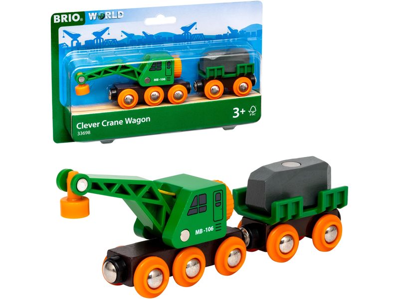 BRIO | Grüner Kranwagen+Anhänger+Fracht