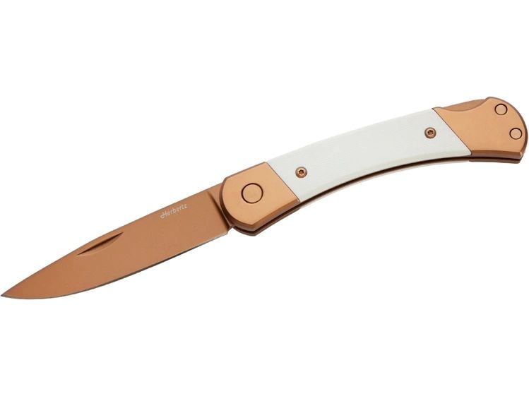 Herbertz | Taschenmesser Titanbeschichtung | Rosengold D2, Medium, White