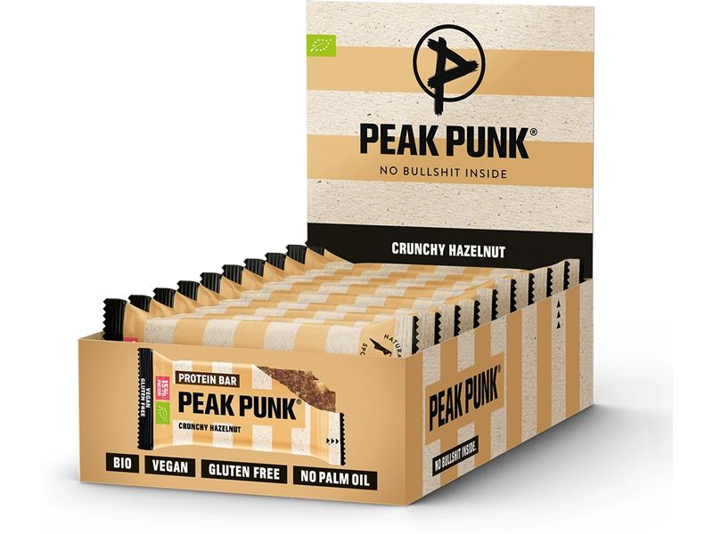 PEAK PUNK | Bio Protein Bar | Crunchy Hazelnut, 12x55g