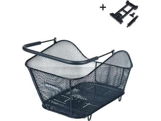BASIL | Icon M MultiSystem NX schwarz | Gepäckträgerkorb, 23 L
