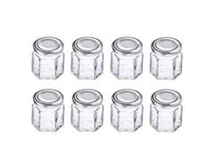 Westmark | 8er Set 45ml eckig Gläser | m. Deckel silber 43 mm